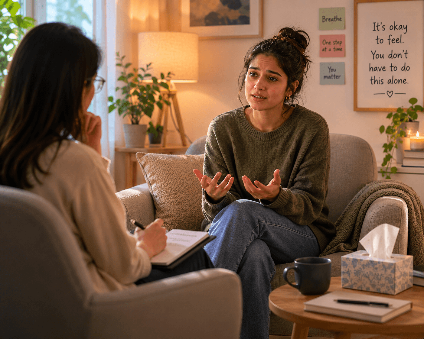A counselling conversation exploring the root of anxiety