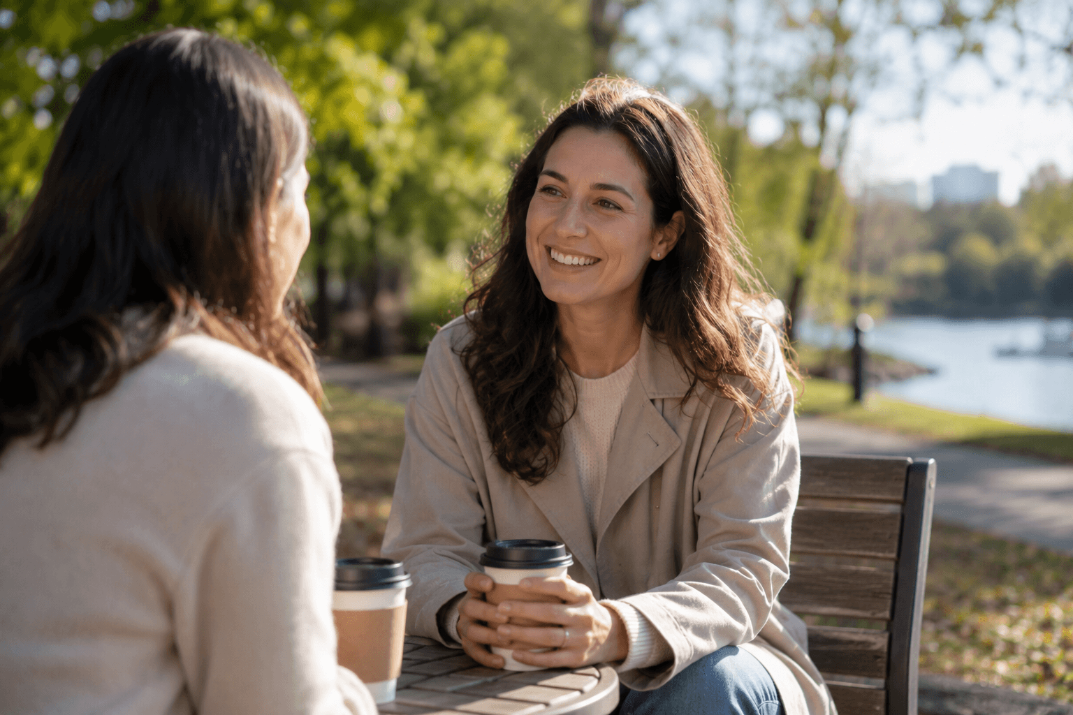 A woman reconnecting with friends and life after counselling support