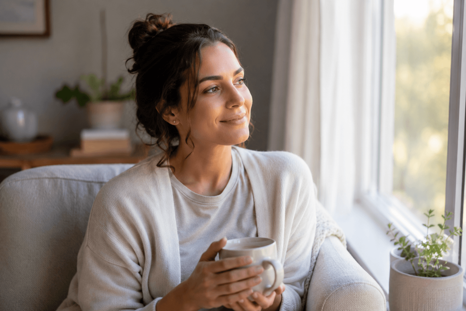 A woman beginning to smile again after a meaningful counselling breakthrough