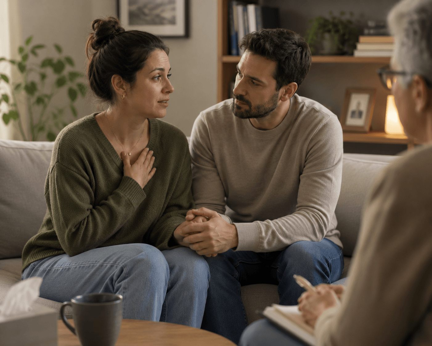 A couple opening up during marriage counselling