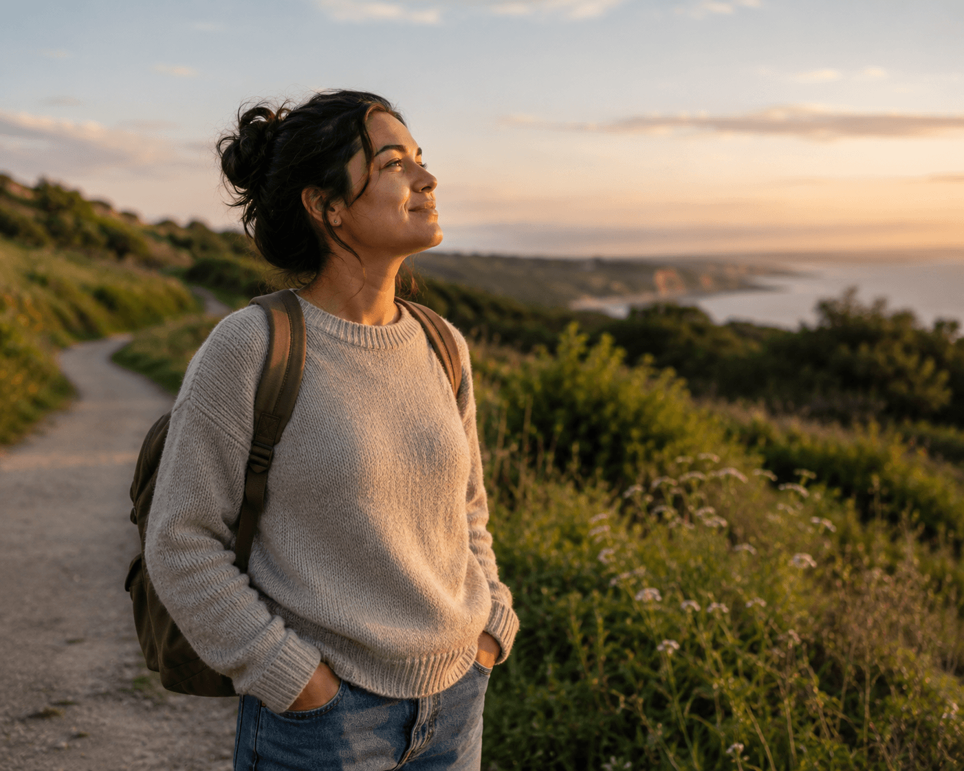 A person feeling safer and freer after trauma counselling