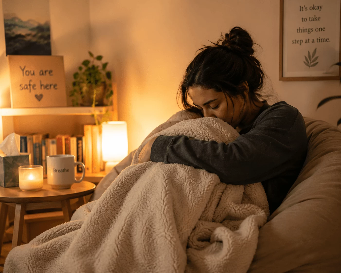 A person seeking trauma counselling while their body is still in survival mode