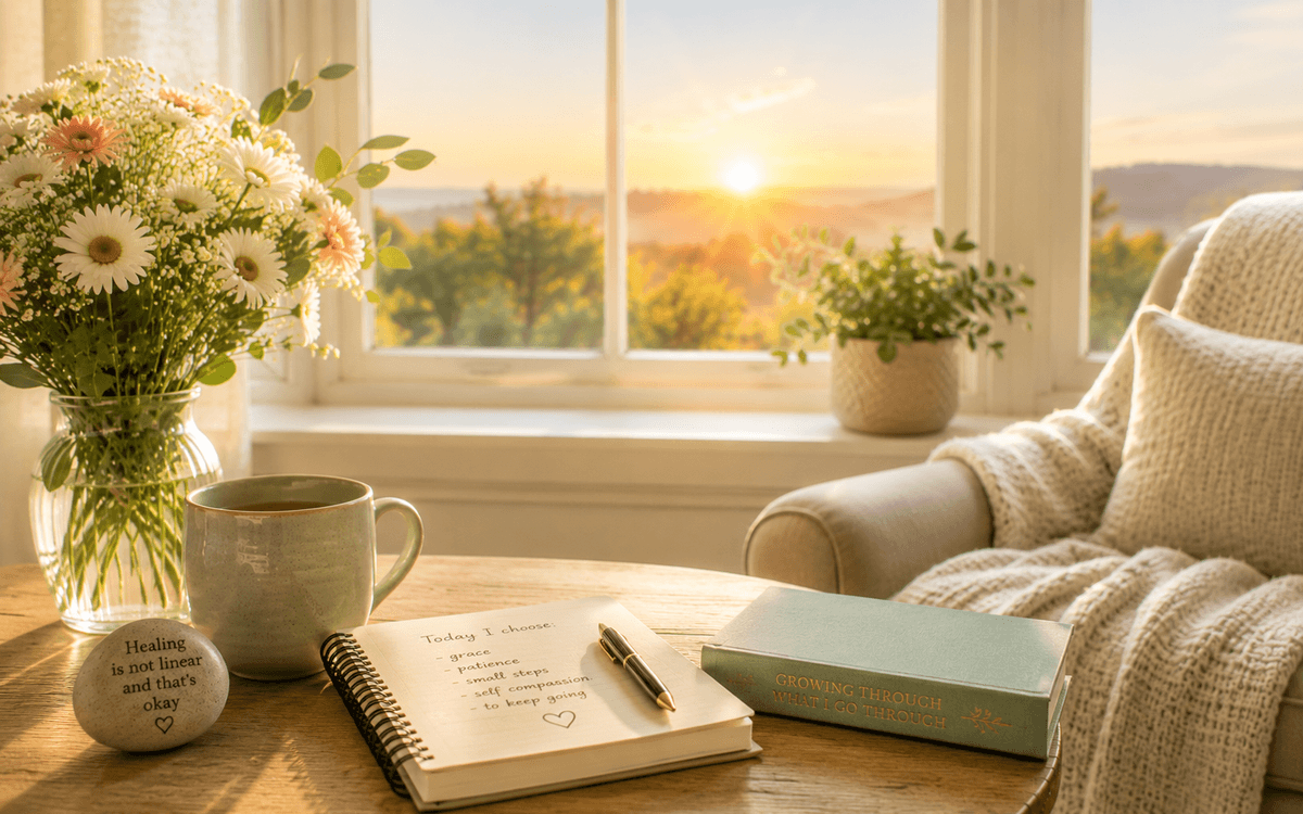 Dawn light through a window, hope that grief can begin to move again